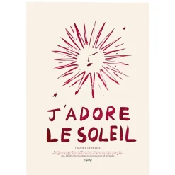 Affiche A3 J'adore Le Soleil - Rouge