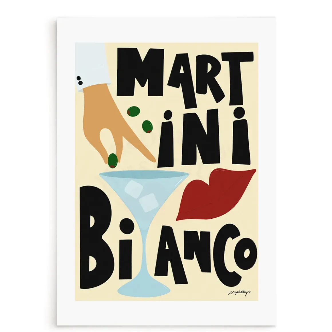 Affiche A3 Martini Bianco