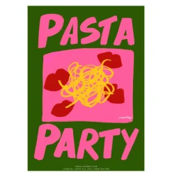 Affiche A3 Pasta Party Green