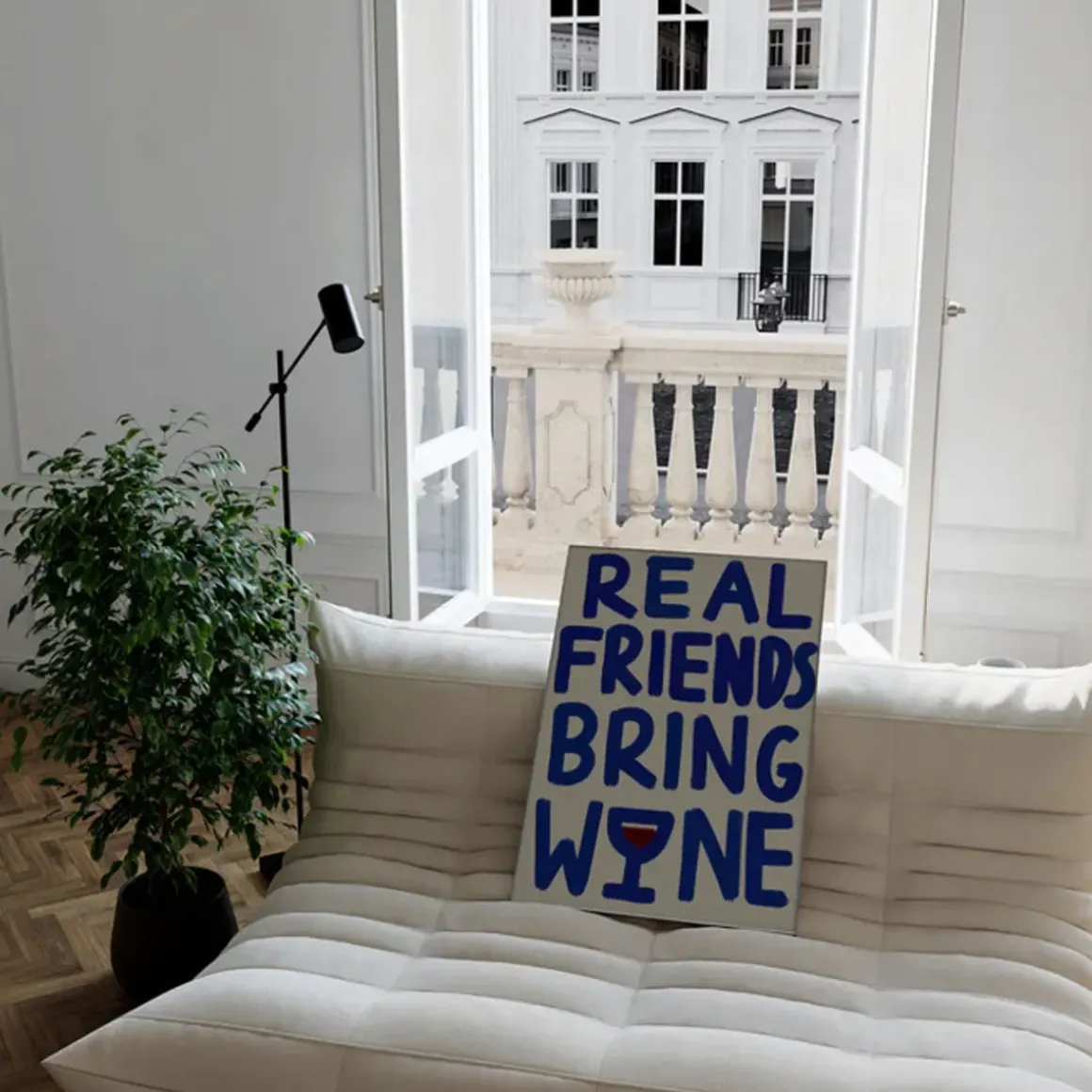 Affiche A3 Real Friends Bring Wine