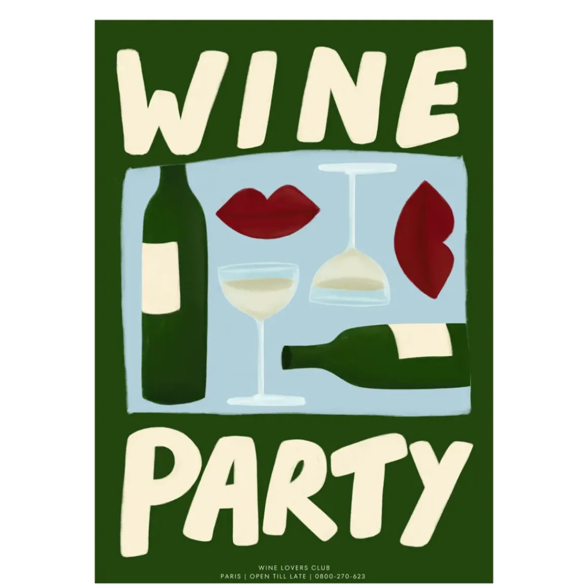 Affiche A3 Wine Party Green