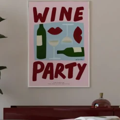 Affiche A3 Wine Party Pink Red