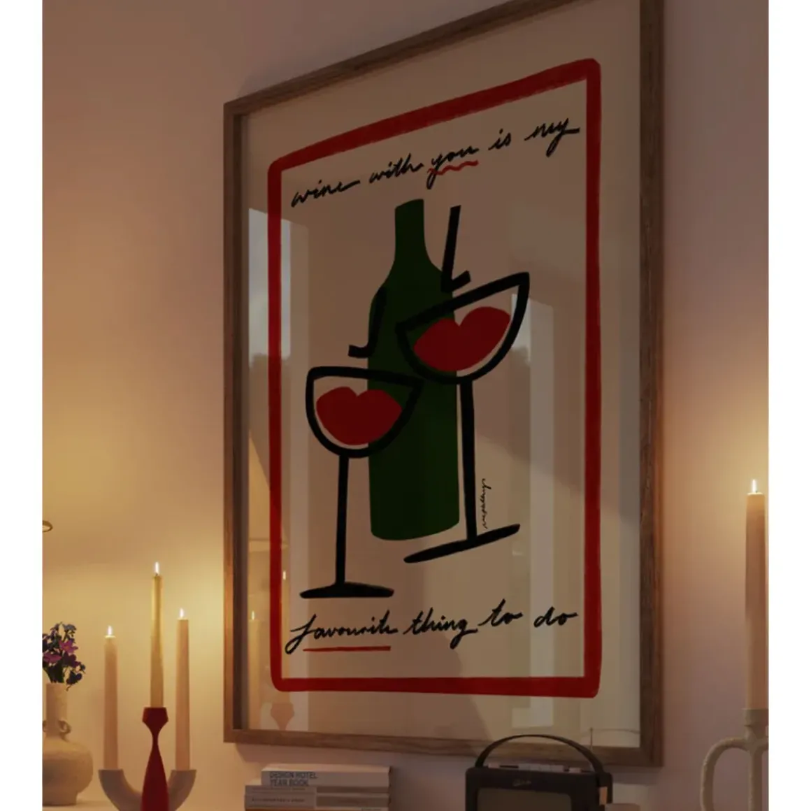 Affiche A3 Wine With You With Border