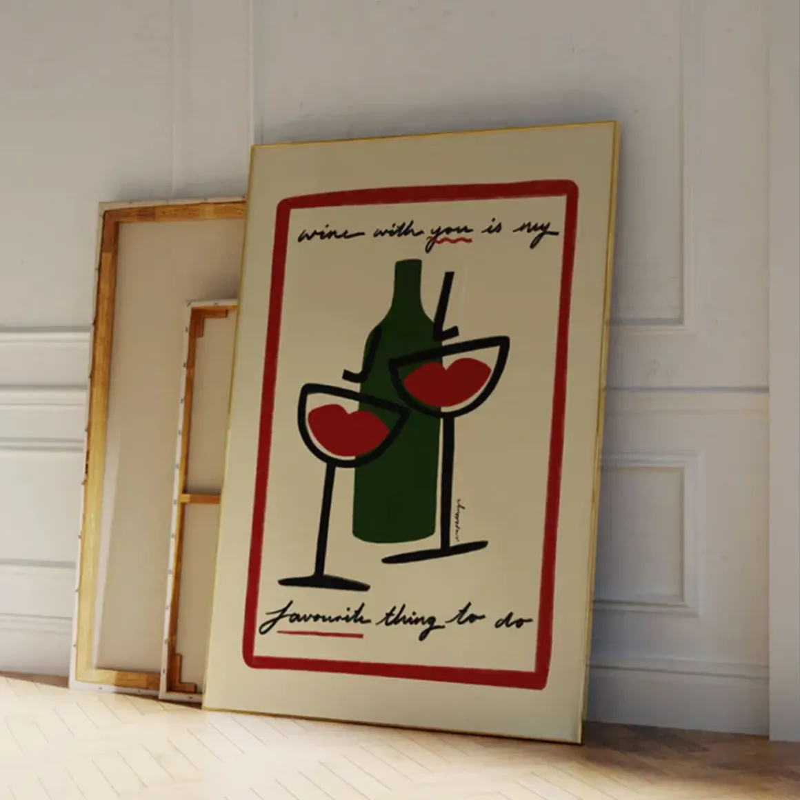 Affiche A3 Wine With You With Border