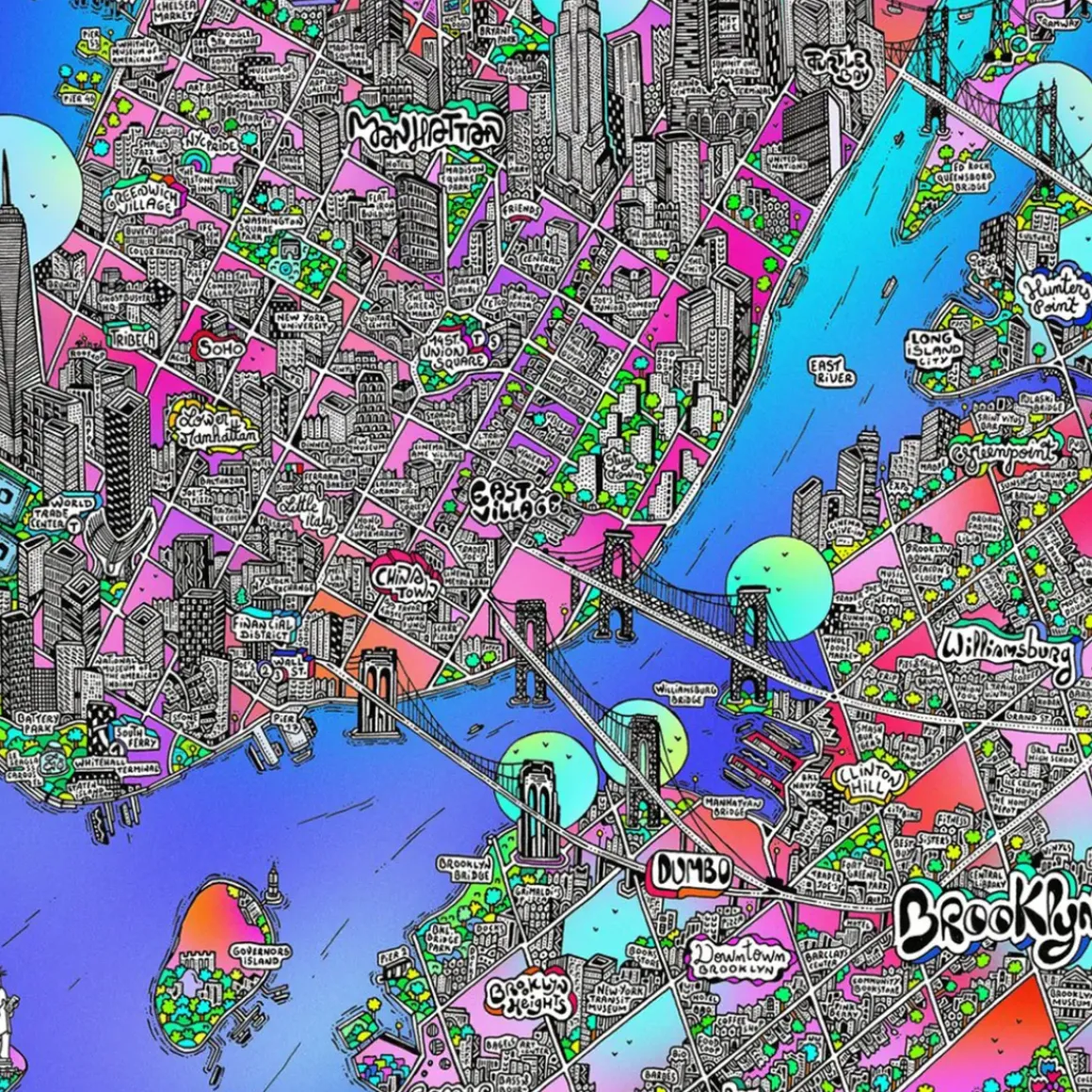 Affiche Carte de New-York