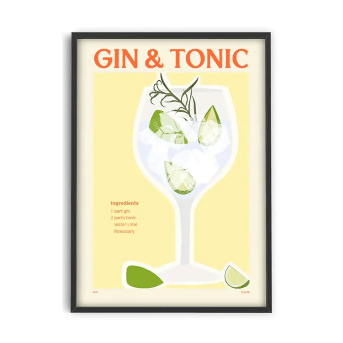 Affiche Cocktail - Elin PK - Gin u0026 Tonic