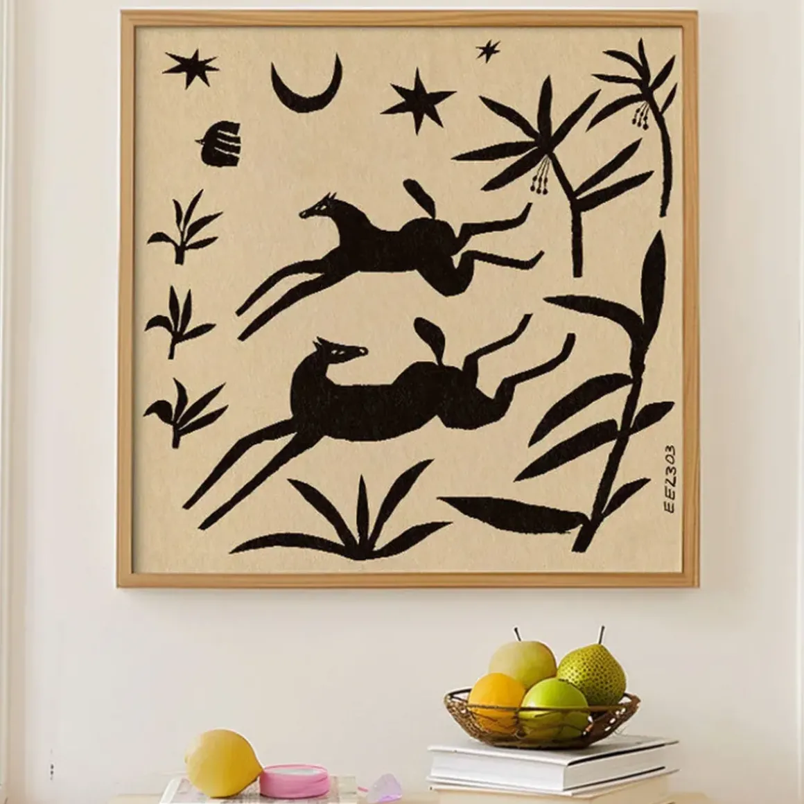 Affiche Enikő Eged - Papercut Horses - 50 x 50 cm