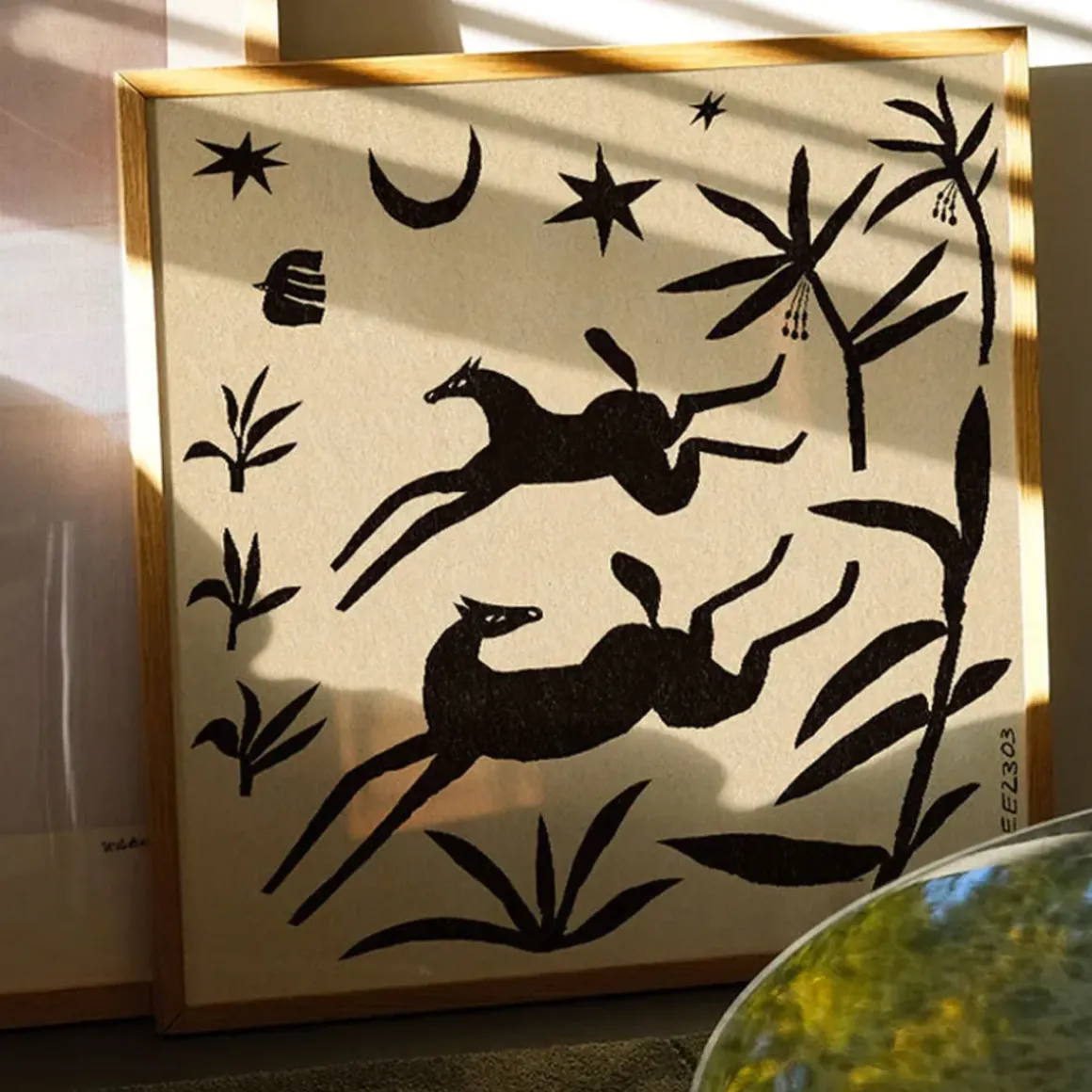Affiche Enikő Eged - Papercut Horses - 50 x 50 cm