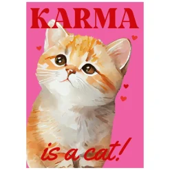 Affiche Karma is a cat Taylor Swift - A3 - Rose