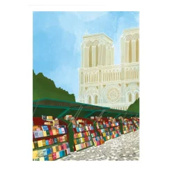 Affiche 08 Les Bouquinistes - Clara Panetier - 22 x 22 cm