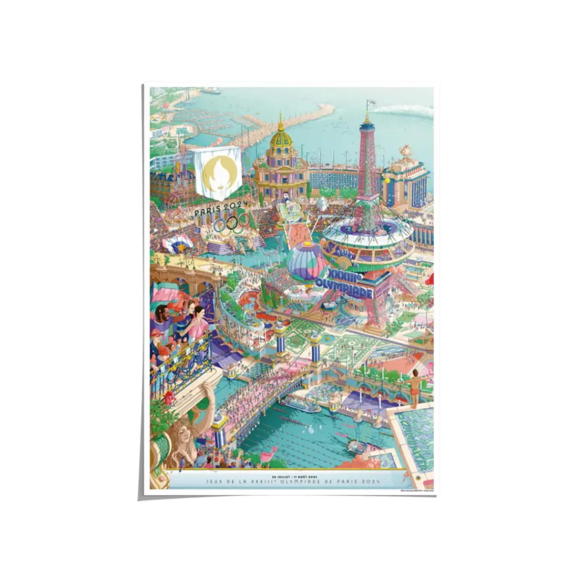 Affiche Officielle des Jeux Olympiques de Paris 2024 - 50 x 70 cm