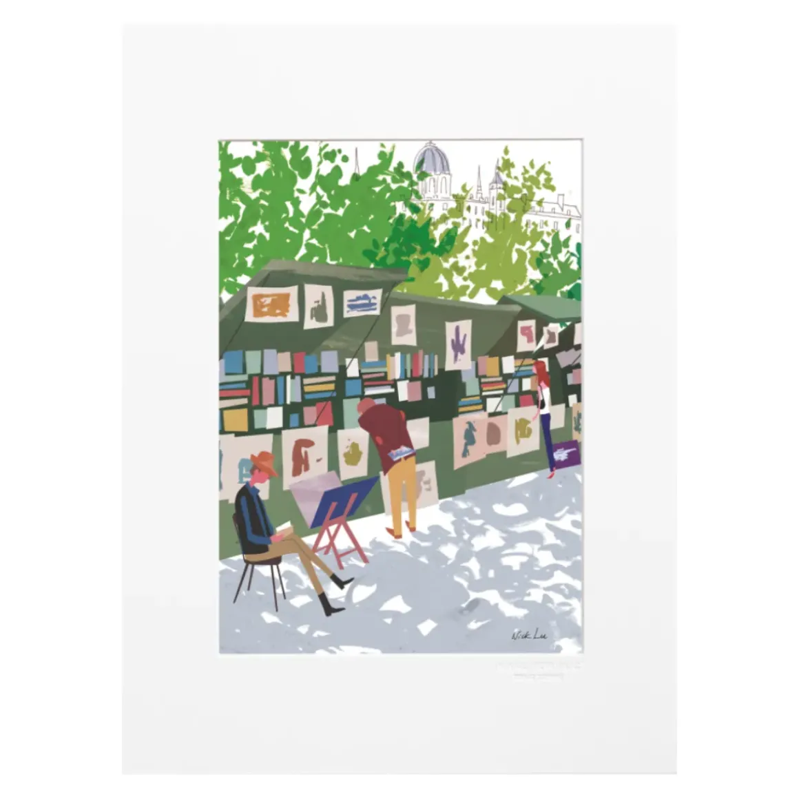 Affiche Paris Bouquinistes - Why LA? Pourquoi Paris ? - 22 x 22 cm