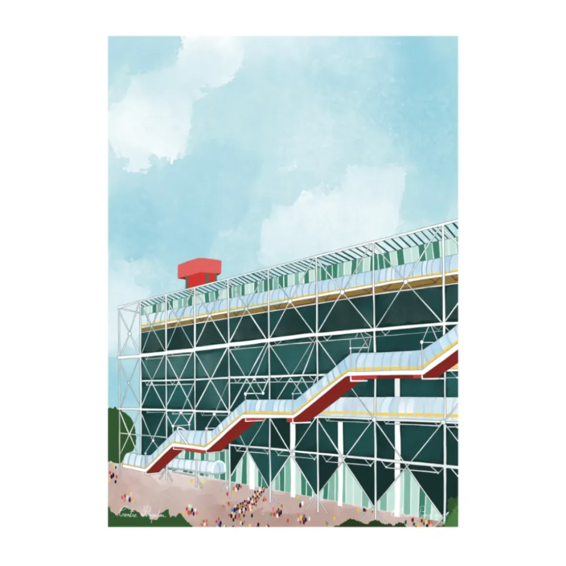 Affiche 26 Pompidou - Clara Panetier - 22 x 22 cm