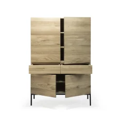 Armoire Ligna en chêne noir - 4 Portes, 2 Tiroirs