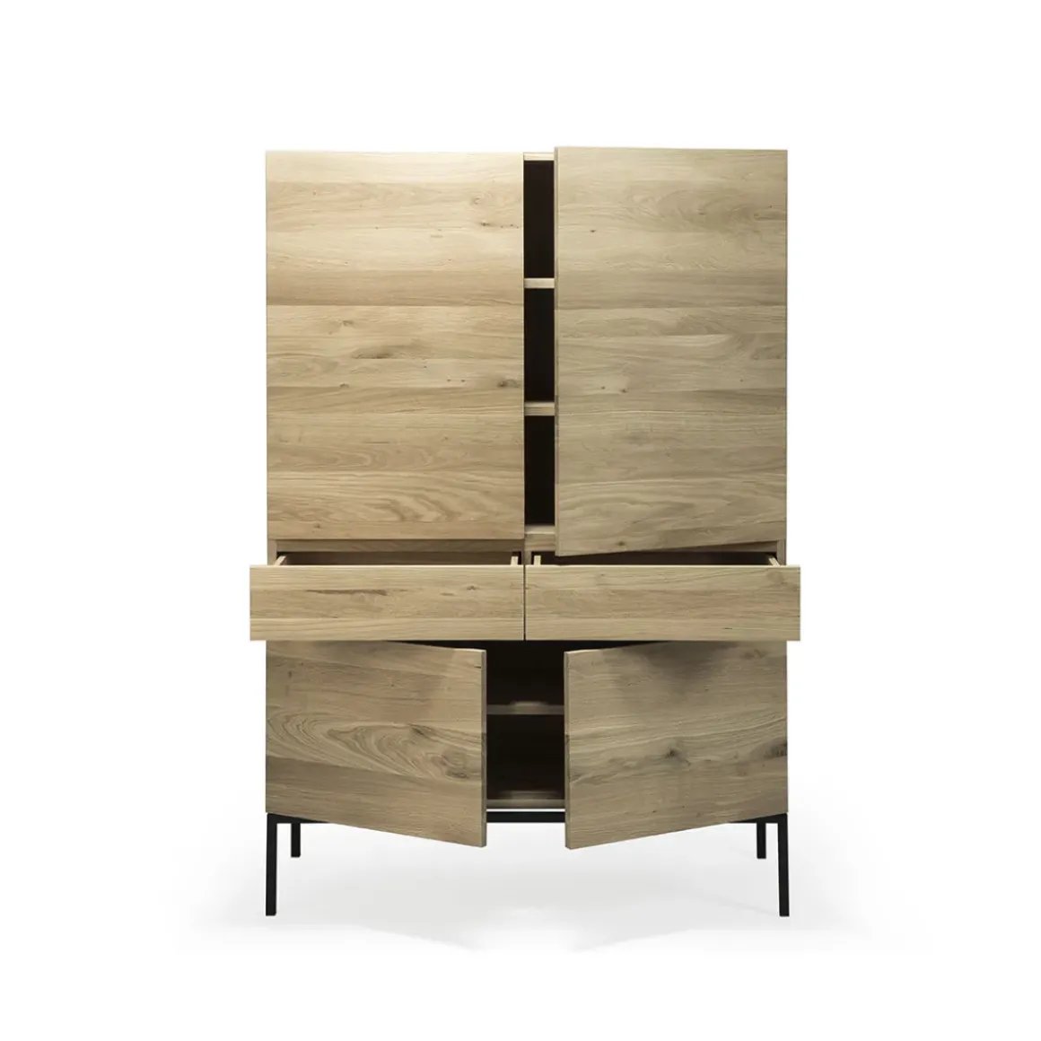 Armoire Ligna en chêne noir - 4 Portes, 2 Tiroirs