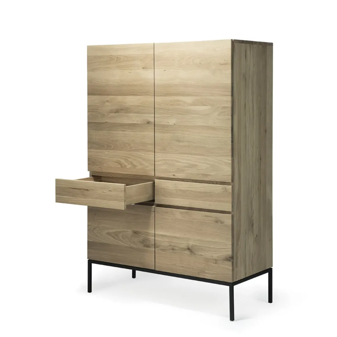 Armoire Ligna en chêne noir - 4 Portes, 2 Tiroirs