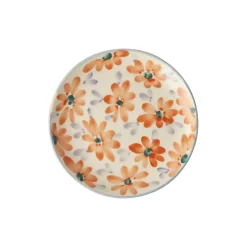 Assiette Fleurs Oranges en céramique