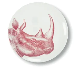 Assiette plate Rhinocéros en porcelaine - Ø 27 cm