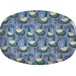 Assiette rectangulaire Cygne