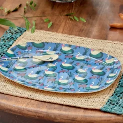 Assiette rectangulaire Cygne