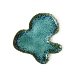 Assiette Shell Teal - L 39.5 cm x l 38 cm
