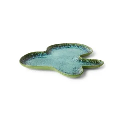 Assiette Shell Teal - L 39.5 cm x l 38 cm