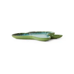 Assiette Shell Teal - L 39.5 cm x l 38 cm