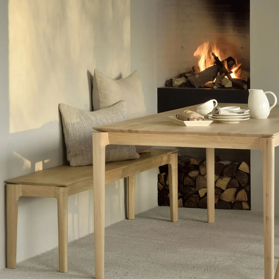 Banc Bok Chêne 186 x 35 x h 46 cm