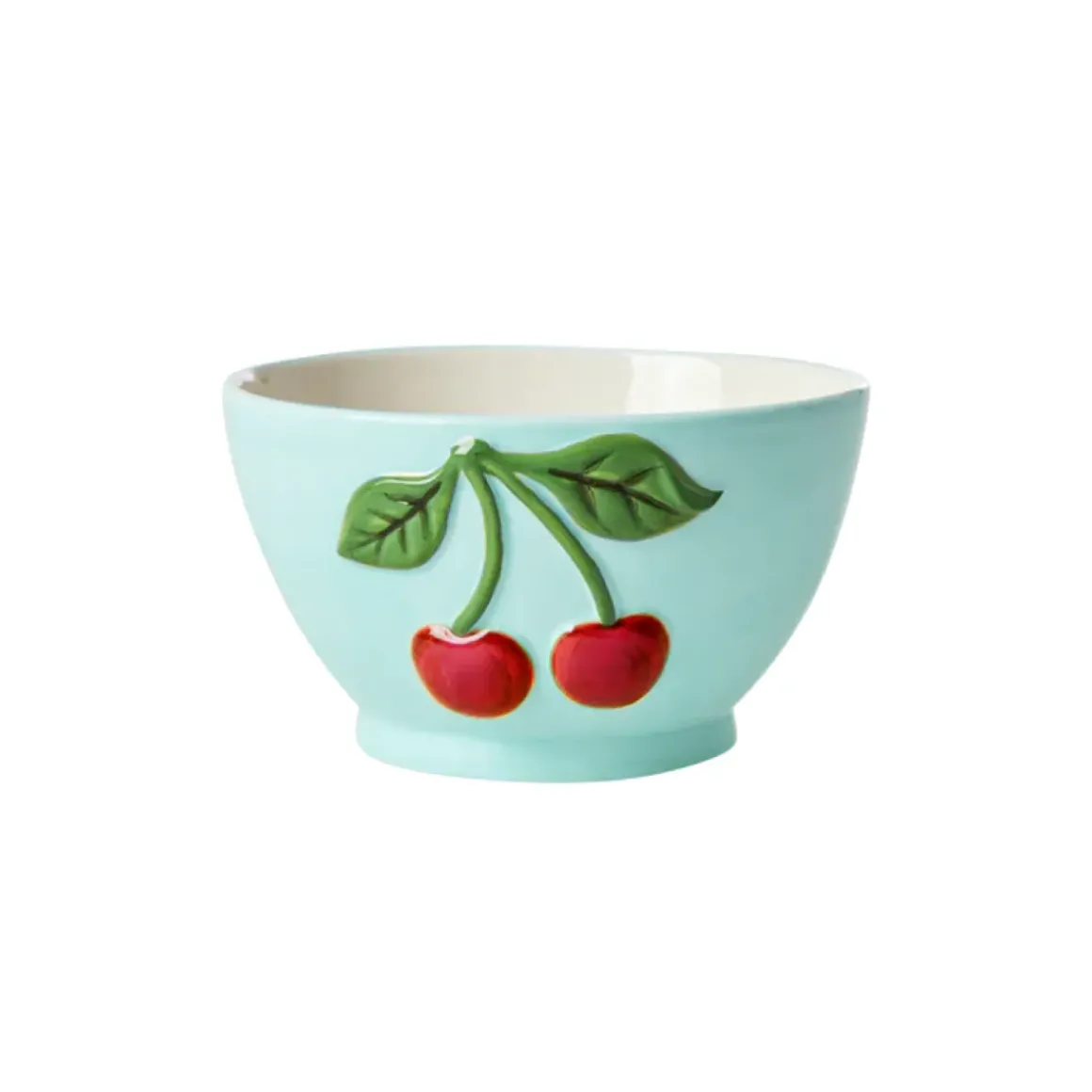 Bol avec cerises en relief - Menthe - 250 ml