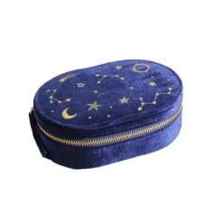 Boîte à bijoux en velours Starry Night - Bleu Marine
