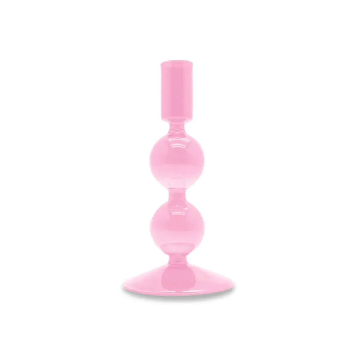 Bougeoir en Verre - Rose