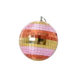 Boule Disco Ø 18 cm - Rayures Rose