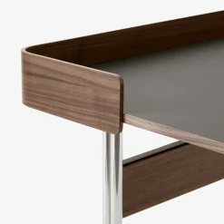 Bureau Pavilion AV17 Linoleum Iron 4178 - Noyer / Pieds Chrome
