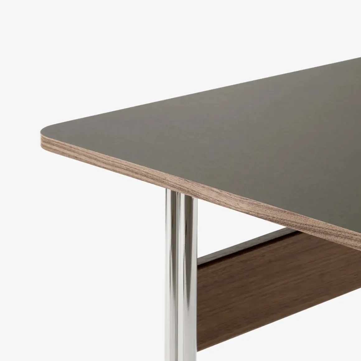 Bureau Pavilion AV16 Linoleum Iron 4178 - Noyer / Pieds Chrome