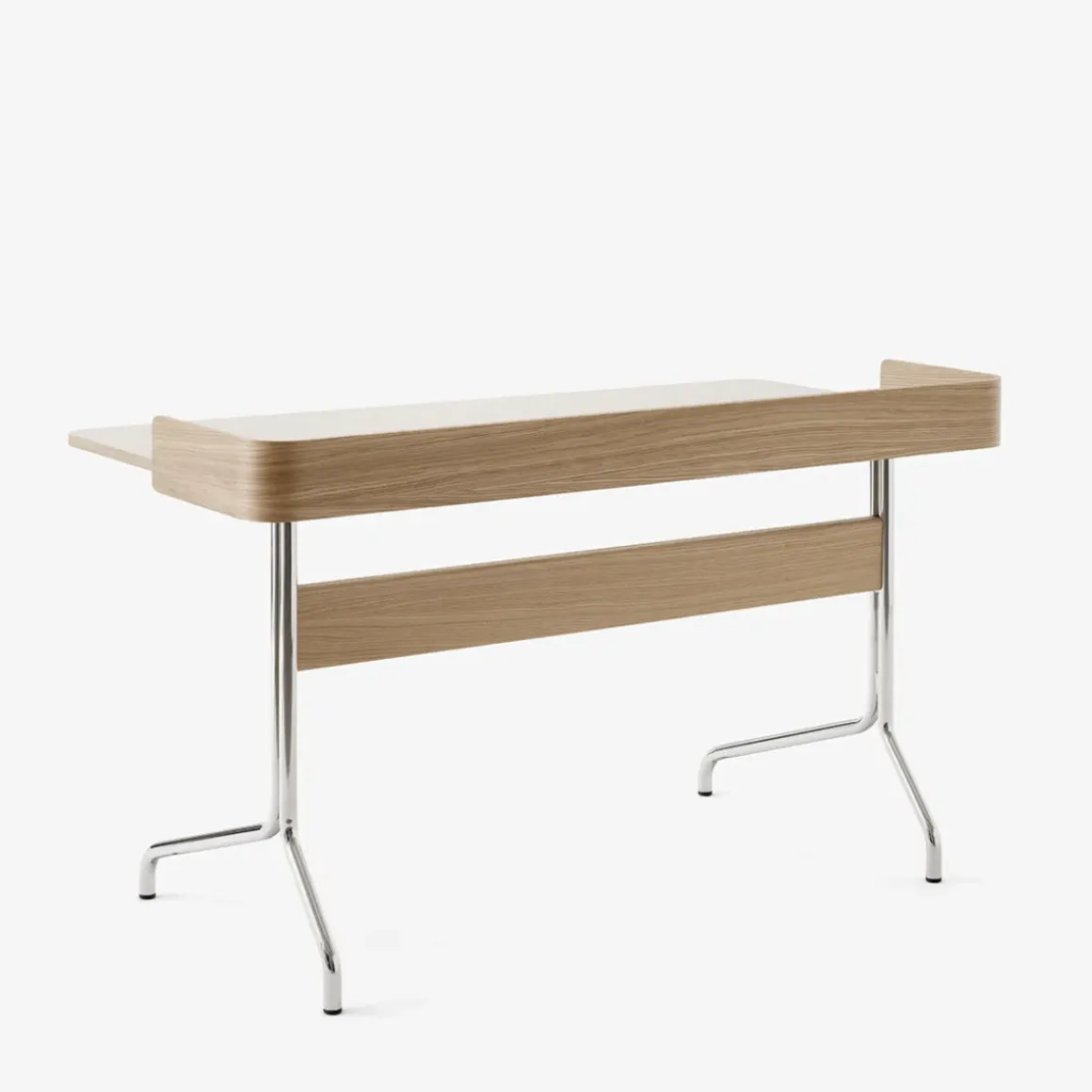 Bureau Pavilion AV17 Linoleum Mushroom 4176 - Chêne / Pieds Chrome
