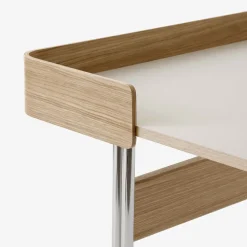 Bureau Pavilion AV17 Linoleum Mushroom 4176 - Chêne / Pieds Chrome