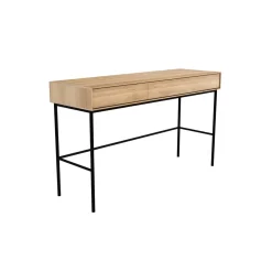 Bureau Whitebird en chêne verni - 2 Tiroirs