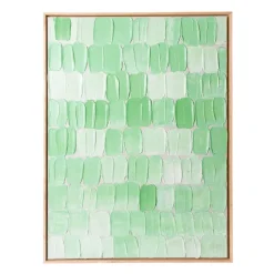 Cadre Peinture Abstraite - 75 x 100 cm - Verte