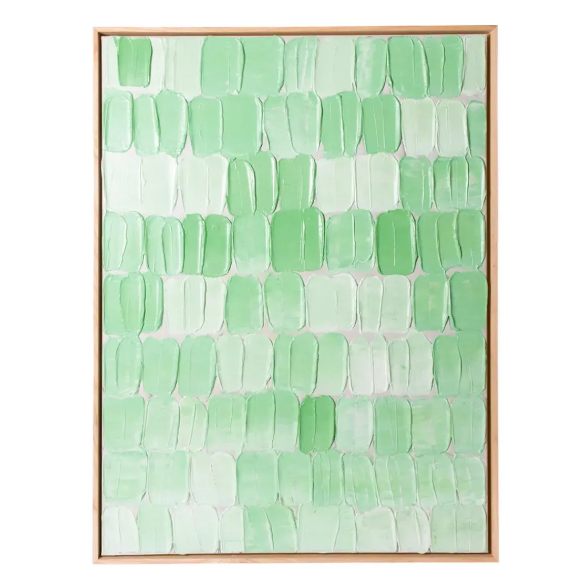Cadre Peinture Abstraite - 75 x 100 cm - Verte