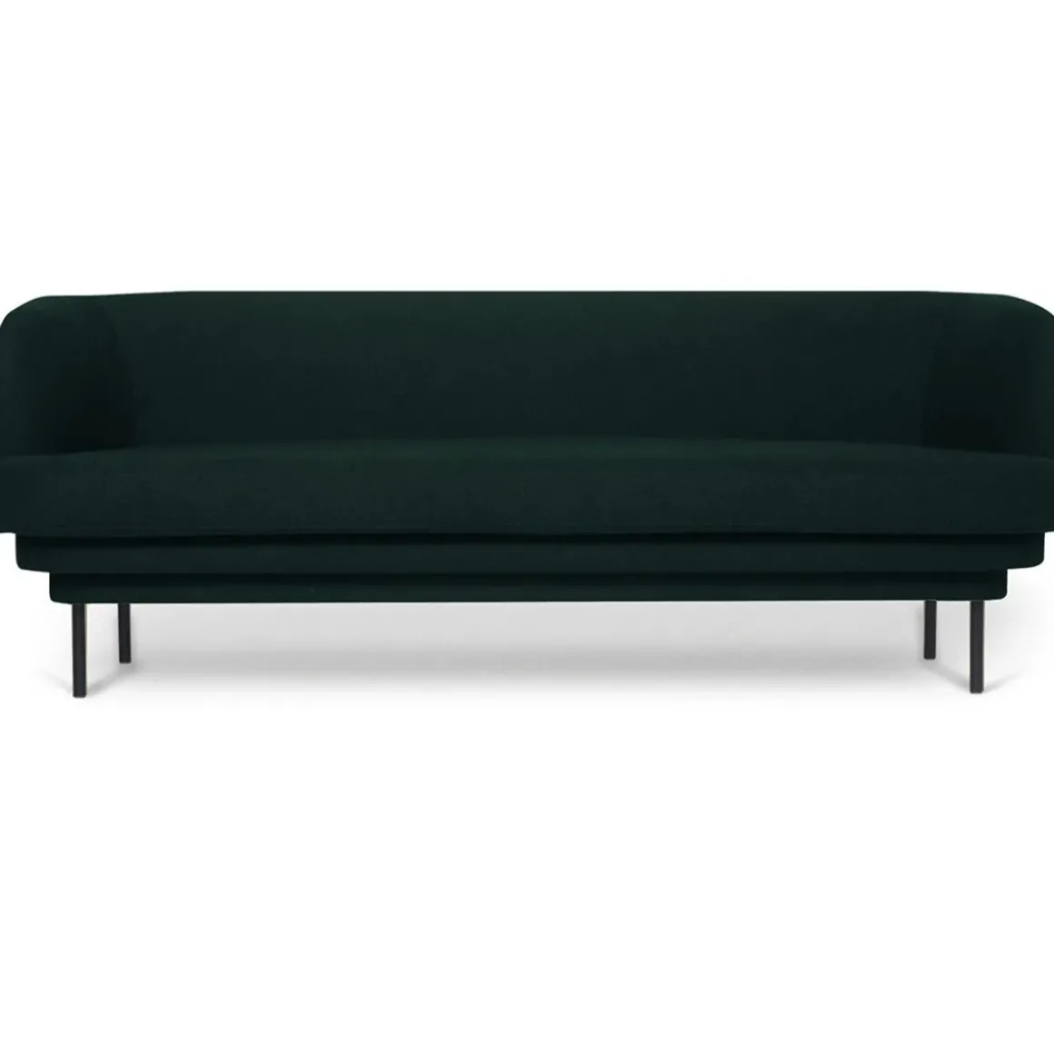 Canapé Cornice 3 places en velours - Vert Canard u0026 Métal noir