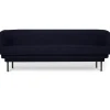 Canapé Cornice 3 places en velours - Bleu nuit u0026 Métal noir