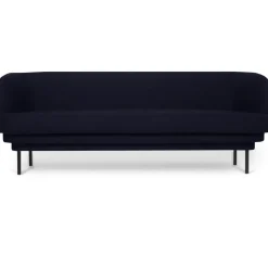 Canapé Cornice 3 places en velours - Bleu nuit u0026 Métal noir