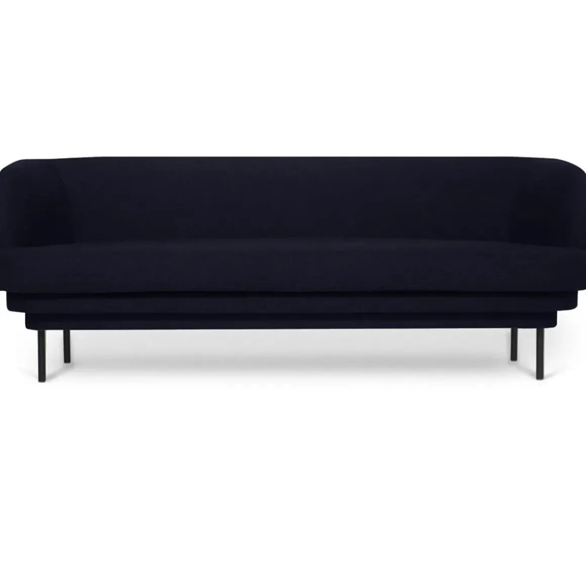 Canapé Cornice 3 places en velours - Bleu nuit u0026 Métal noir
