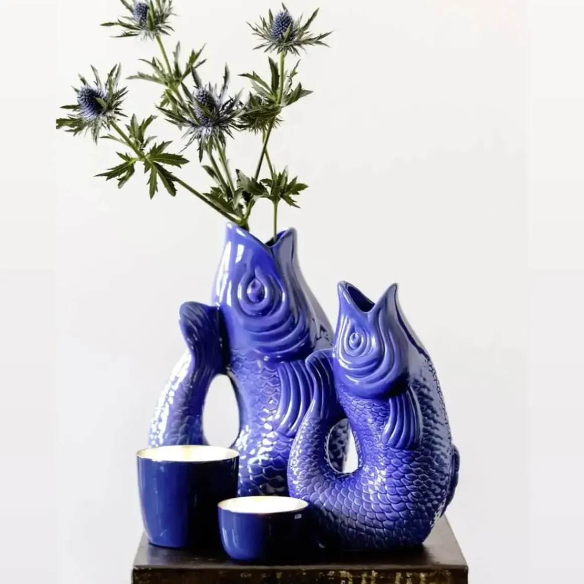 Carafe / Vase Monsieur Carafon Poisson - Azur
