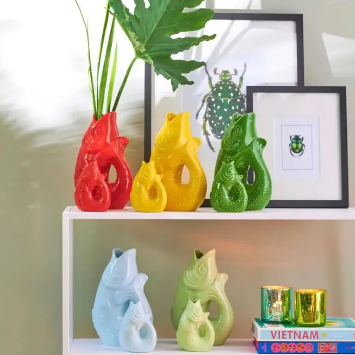 Carafe / Vase Monsieur Carafon Poisson - Vert Bay