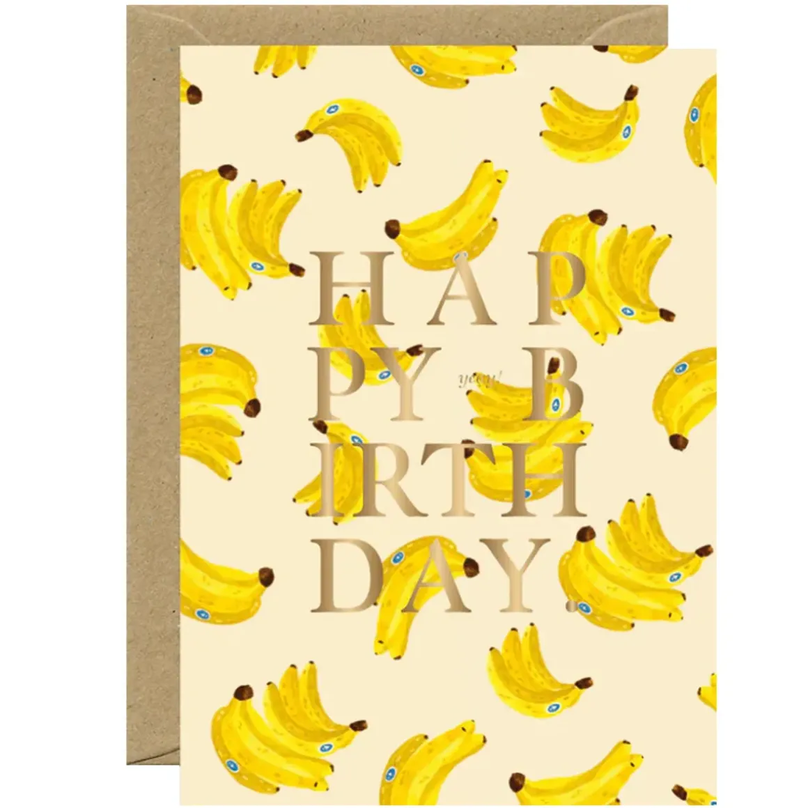 Carte d'anniversaire Gold Bananas
