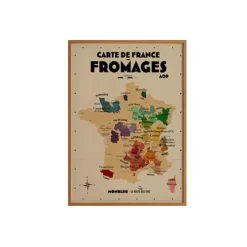 Carte de France des fromages AOP - 30 x 40 cm - Ecru