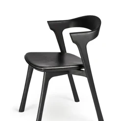 Chaise Bok Chêne noir - Cuir Noir