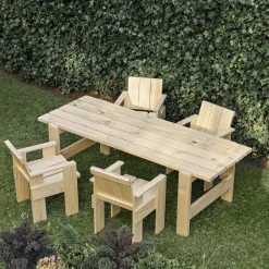 Chaise Dining Crate - Pinewood - 64 x 81 x 57,5 cm