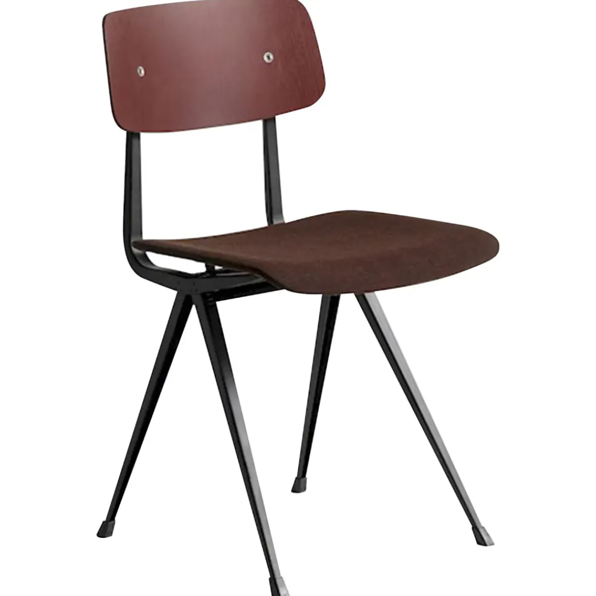 Chaise Result Noir - Rouge Brique - Chêne Laqué
